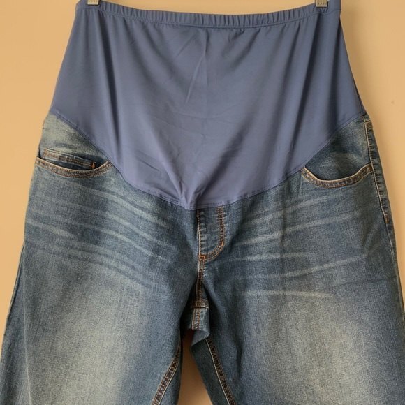 New Love Fire Maternity Jeans Blue Full Panel Coverage Mama Baby Denim XXL - Picture 4 of 7